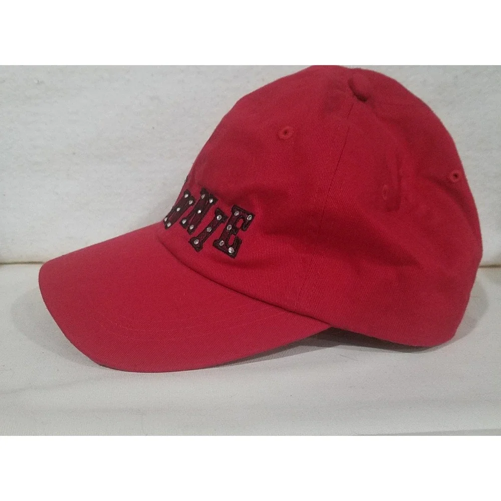 Disney Minnie Mouse Red Baseball Cap Large Adjustable‎ Embroidered Rhinestones